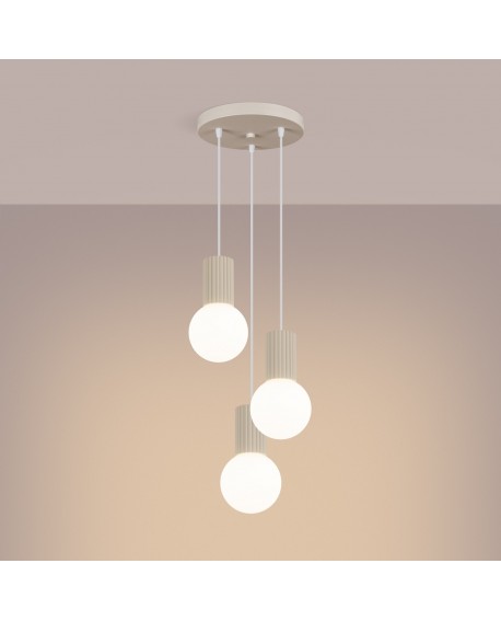 Lampa wisząca HALO 3P beżowa Sollux SL.1720