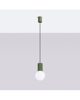 Lampa wisząca HALO 1 zielona oliwka Sollux SL.1724