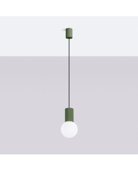 Lampa wisząca HALO 1 zielona oliwka Sollux SL.1724