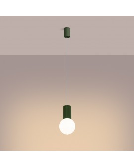 Lampa wisząca HALO 1 zielona oliwka Sollux SL.1724