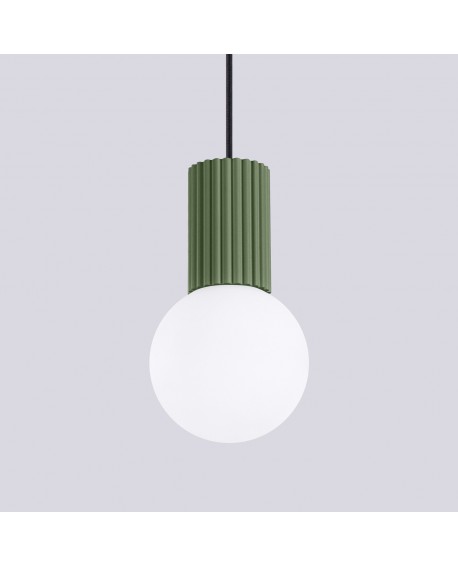 Lampa wisząca HALO 1 zielona oliwka Sollux SL.1724