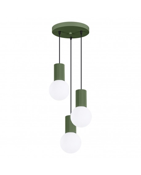 Lampa wisząca HALO 3P zielona oliwka Sollux SL.1725