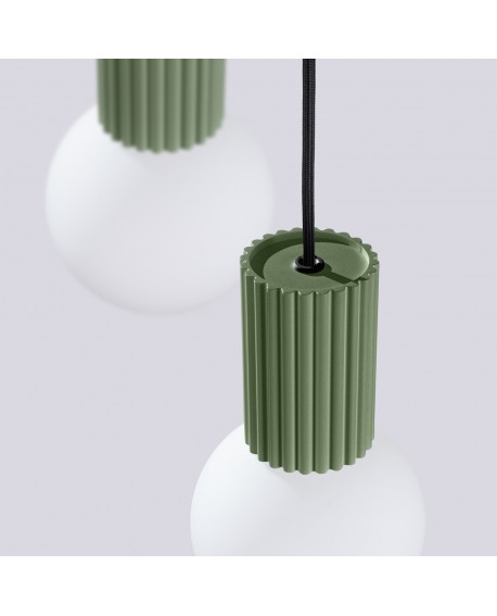 Lampa wisząca HALO 3P zielona oliwka Sollux SL.1725