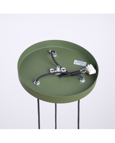 Lampa wisząca HALO 3P zielona oliwka Sollux SL.1725