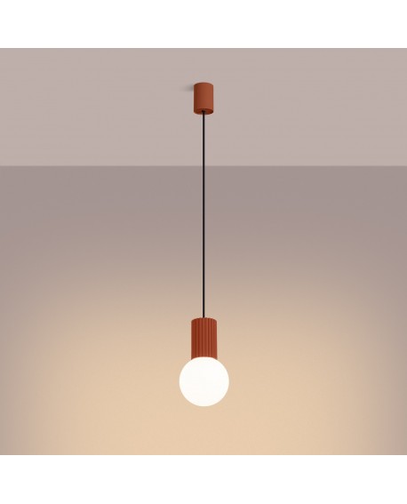 Lampa wisząca HALO 1 ochra czerwona Sollux SL.1729