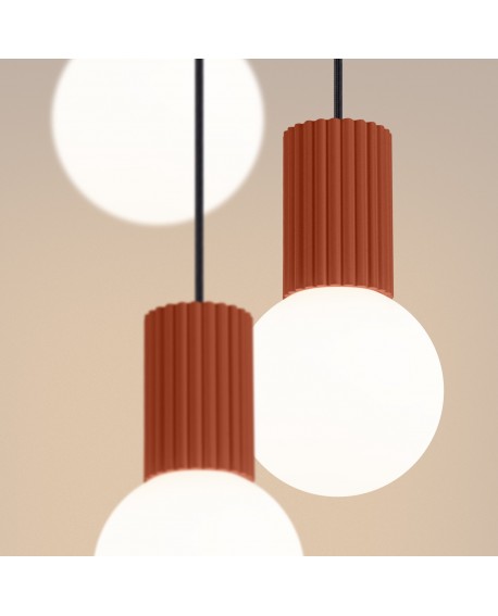 Lampa wisząca HALO 3P ochra czerwona Sollux SL.1730