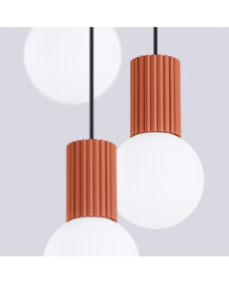 Lampa wisząca HALO 3P ochra czerwona Sollux SL.1730