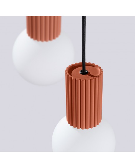 Lampa wisząca HALO 3P ochra czerwona Sollux SL.1730