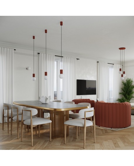 Lampa wisząca HALO 3P ochra czerwona Sollux SL.1730