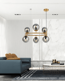 LAMPA WISZĄCA MOSIĘŻNA NOWOCZESNA CEREDO W6 LUMINA DECO