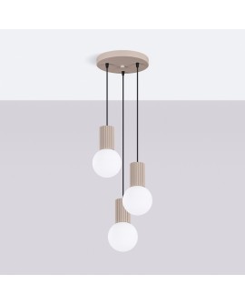 Lampa wisząca HALO 3P taupe Sollux SL.1745