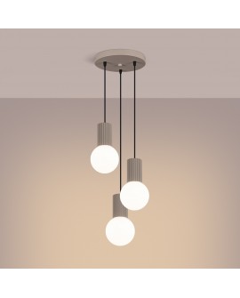 Lampa wisząca HALO 3P taupe Sollux SL.1745