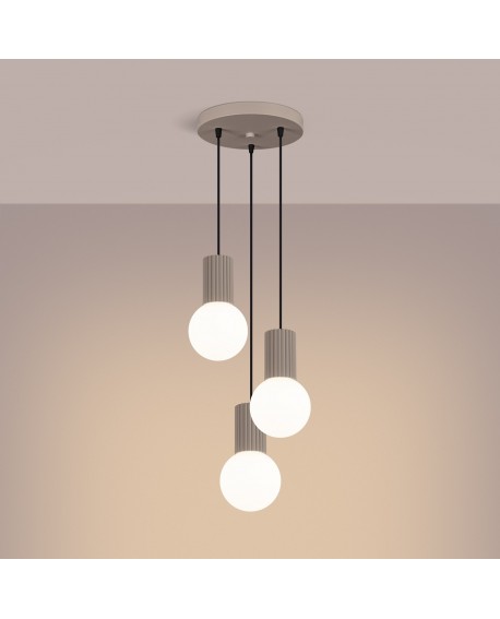 Lampa wisząca HALO 3P taupe Sollux SL.1745