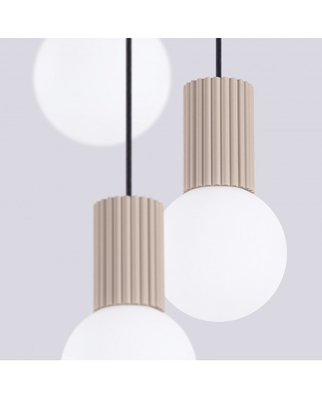 Lampa wisząca HALO 3P taupe Sollux SL.1745