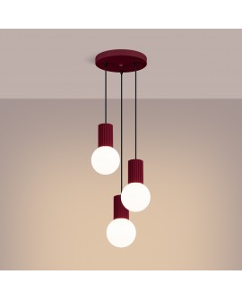 Lampa wisząca HALO 3P burgund Sollux SL.1750