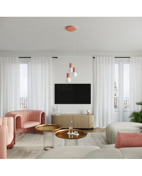 Lampa wisząca HALO 1 brzoskwiniowa Sollux SL.1754