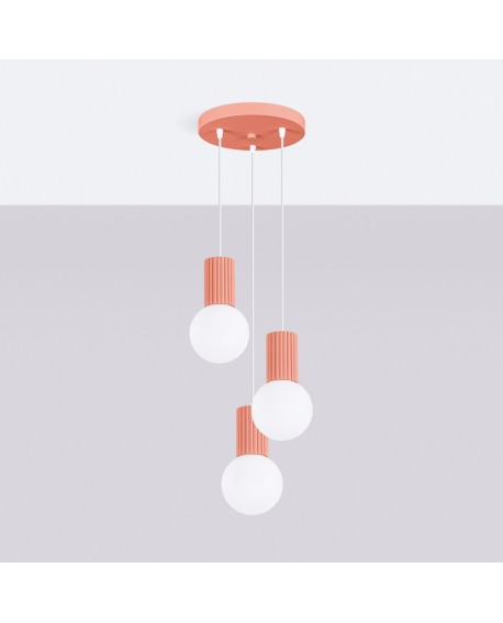 Lampa wisząca HALO 3P brzoskwiniowa Sollux SL.1755