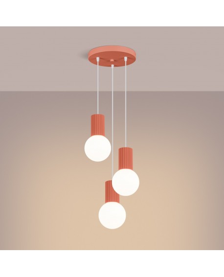 Lampa wisząca HALO 3P brzoskwiniowa Sollux SL.1755