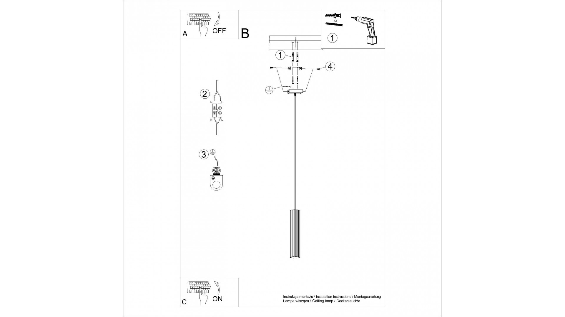 Lampa wisząca KARBON 1 taupe Sollux SL.1759