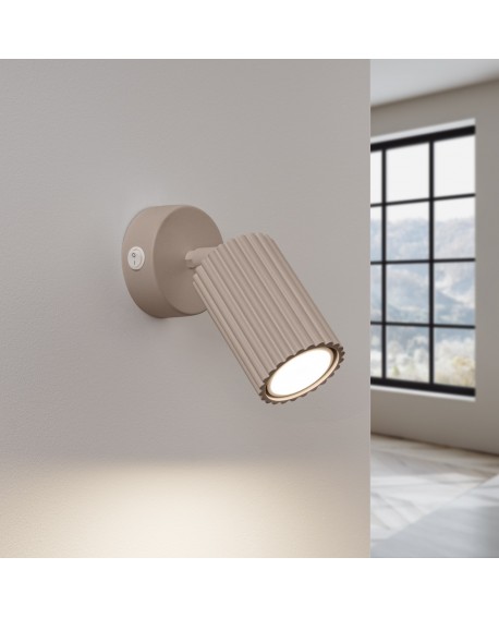 Kinkiet KARBON taupe z włącznikiem Sollux SL.1762