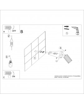 Kinkiet KARBON taupe z włącznikiem Sollux SL.1762