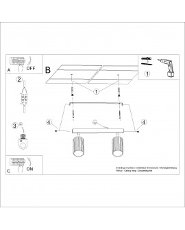 Plafon KARBON 2 taupe Sollux SL.1763