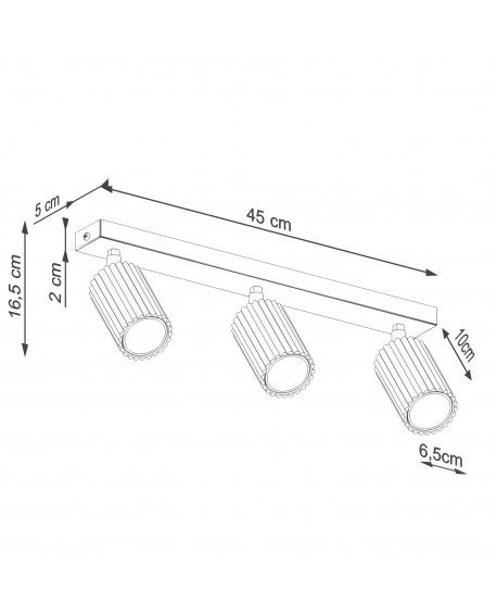 Plafon KARBON 3L taupe Sollux SL.1764