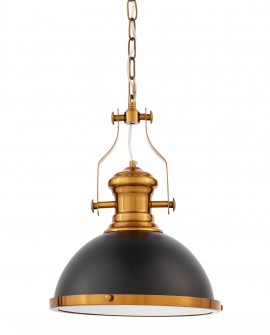 LAMPA WISZĄCA INDUSTRIALNA LOFT CZARNO-ZŁOTA SZCZOTKOWANA ETTORE LUMINA DECO
