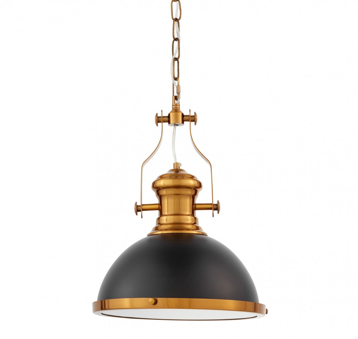 LAMPA WISZĄCA INDUSTRIALNA LOFT CZARNO-ZŁOTA SZCZOTKOWANA ETTORE LUMINA DECO