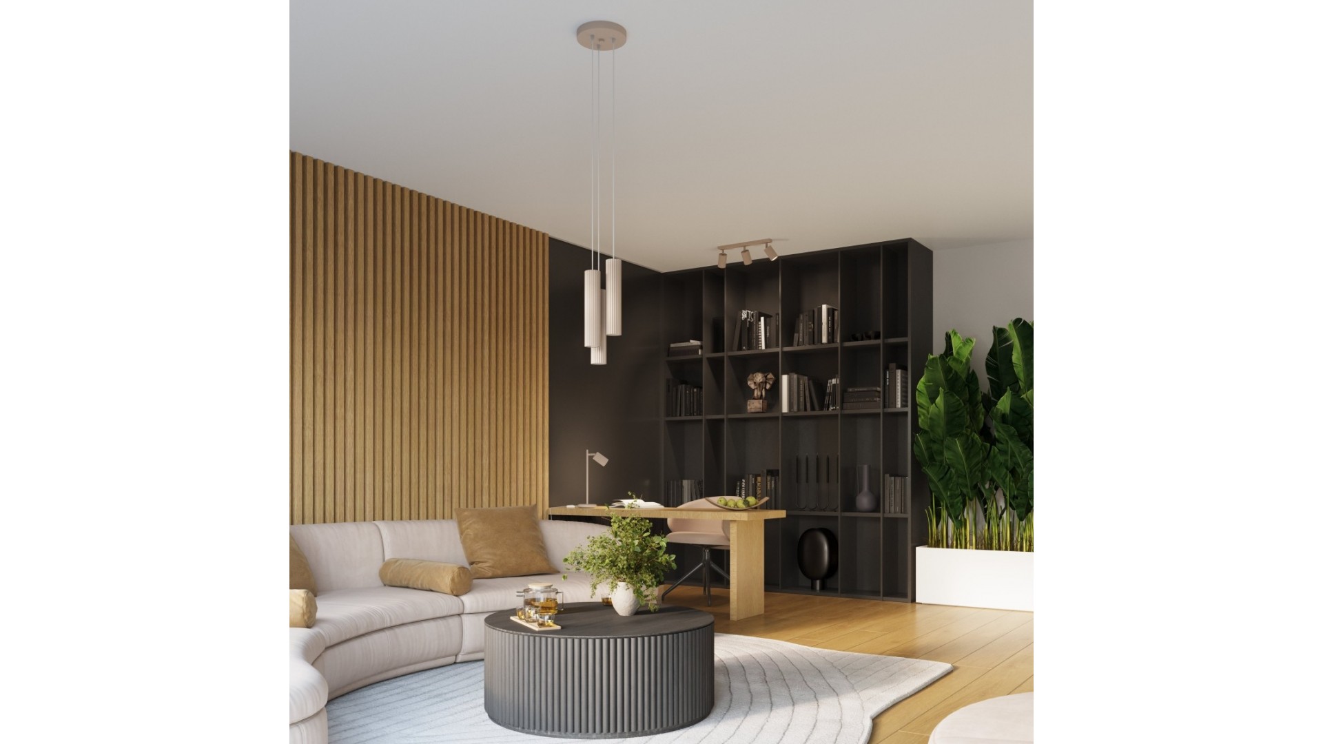 Plafon KARBON 6L taupe Sollux SL.1766