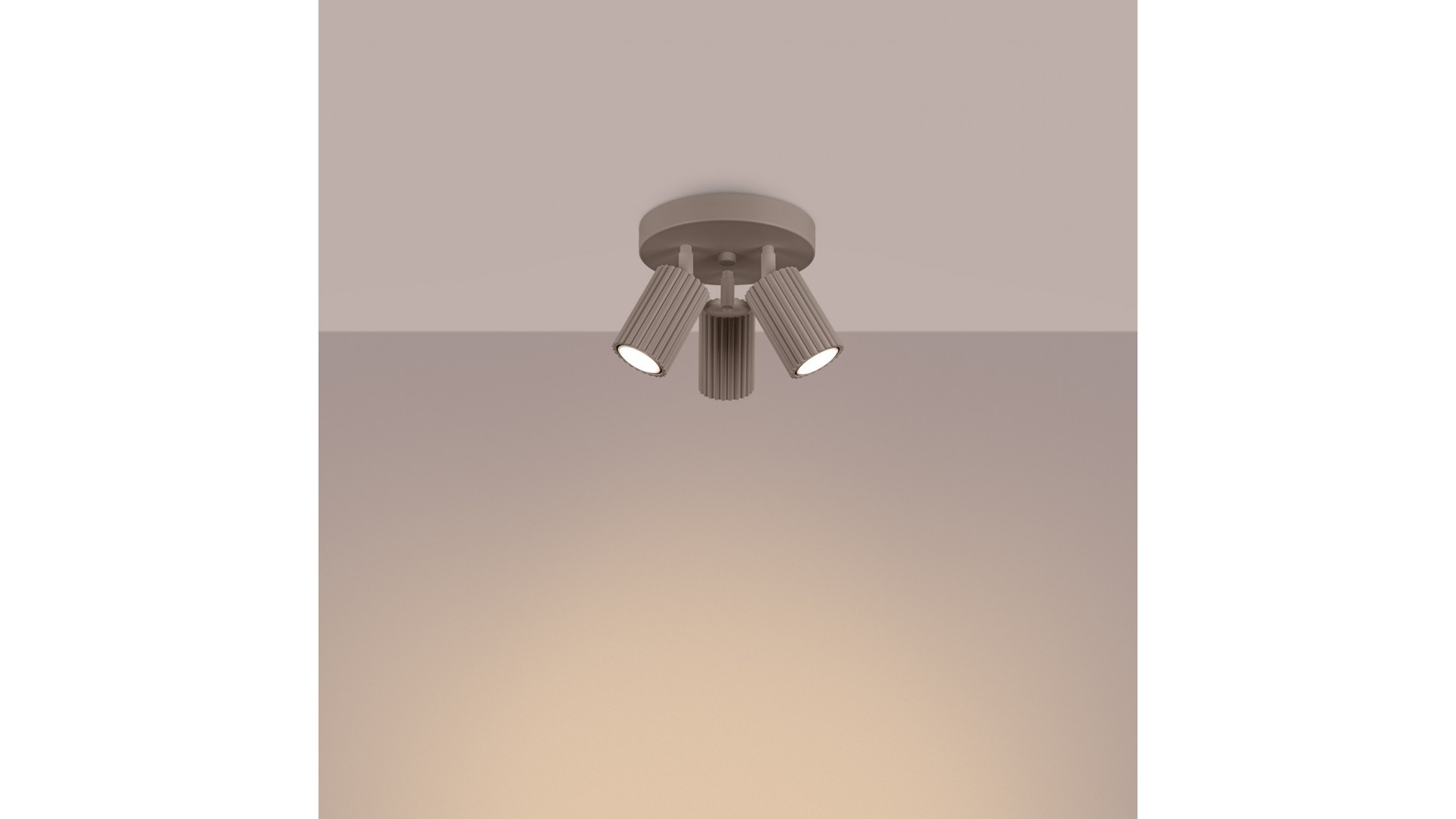 Plafon KARBON 3P taupe Sollux SL.1768