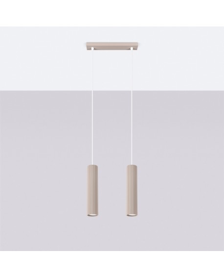 Lampa wisząca KARBON 2 taupe Sollux SL.1773