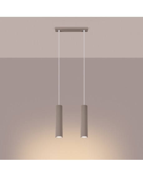 Lampa wisząca KARBON 2 taupe Sollux SL.1773