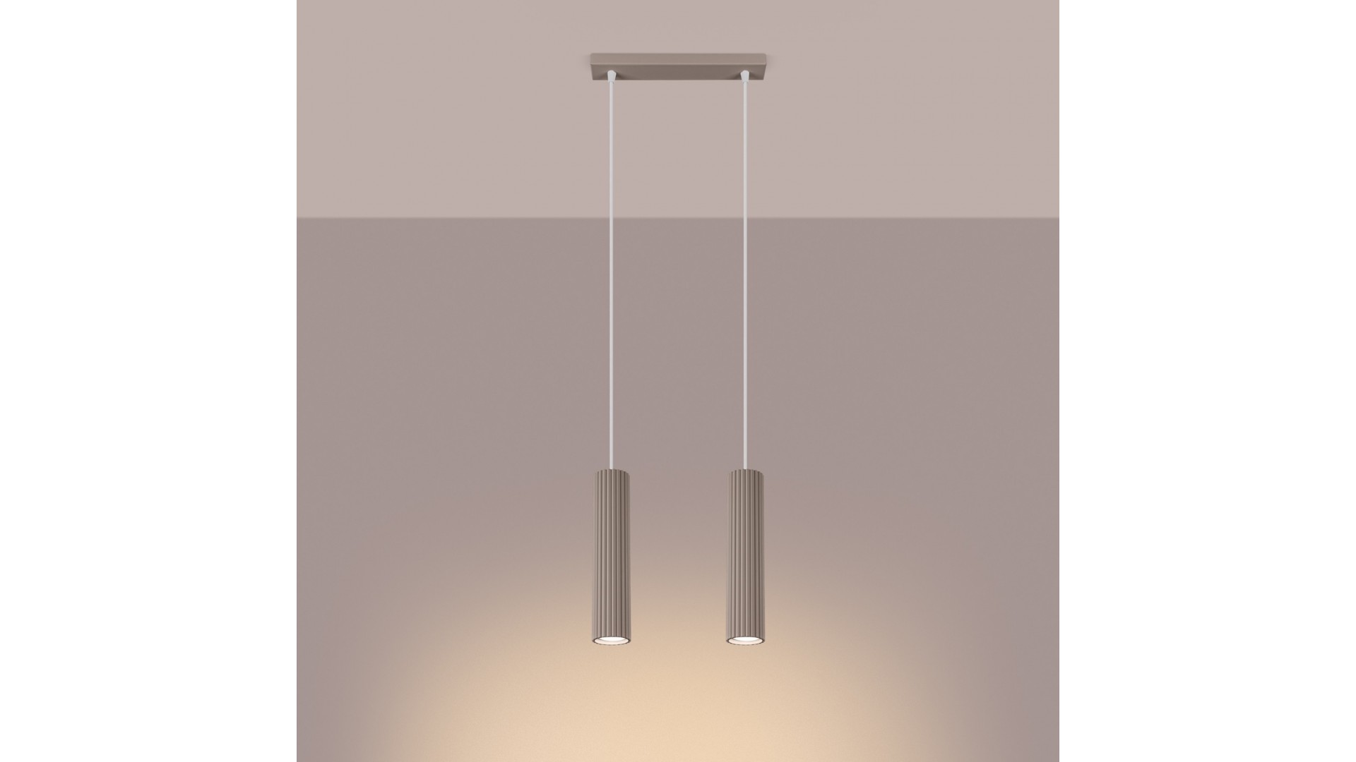 Lampa wisząca KARBON 2 taupe Sollux SL.1773