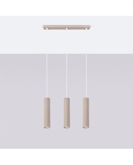 Lampa wisząca KARBON 3L taupe Sollux SL.1774