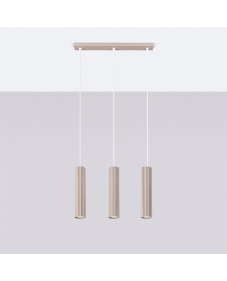 Lampa wisząca KARBON 3L taupe Sollux SL.1774