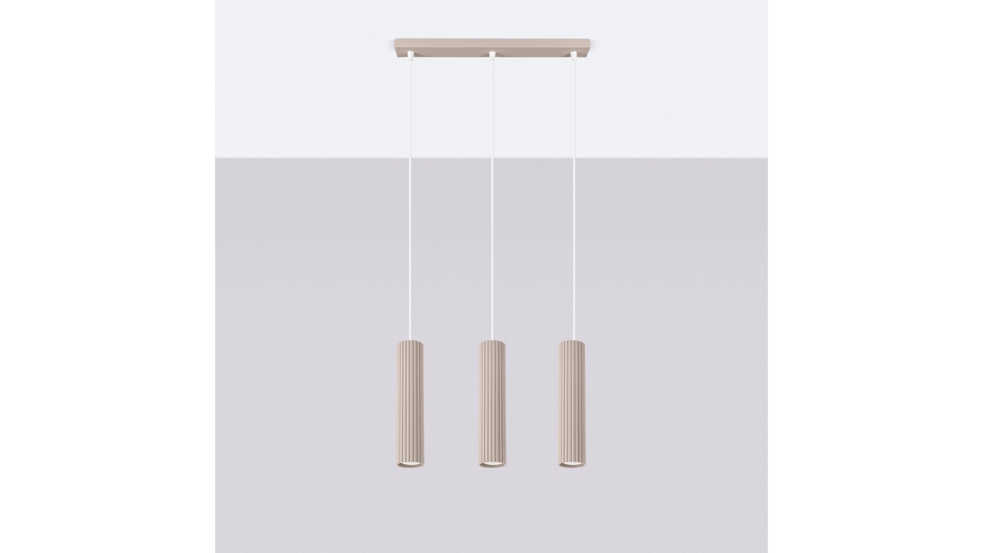 Lampa wisząca KARBON 3L taupe Sollux SL.1774