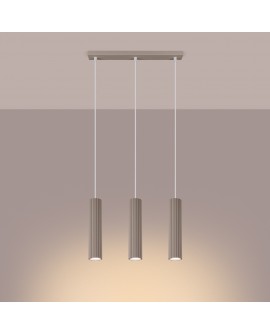 Lampa wisząca KARBON 3L taupe Sollux SL.1774
