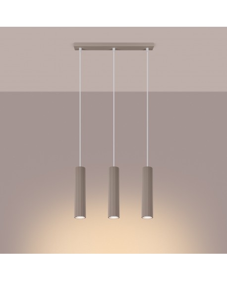 Lampa wisząca KARBON 3L taupe Sollux SL.1774