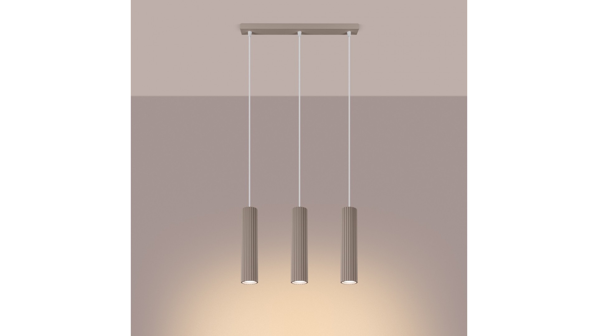 Lampa wisząca KARBON 3L taupe Sollux SL.1774