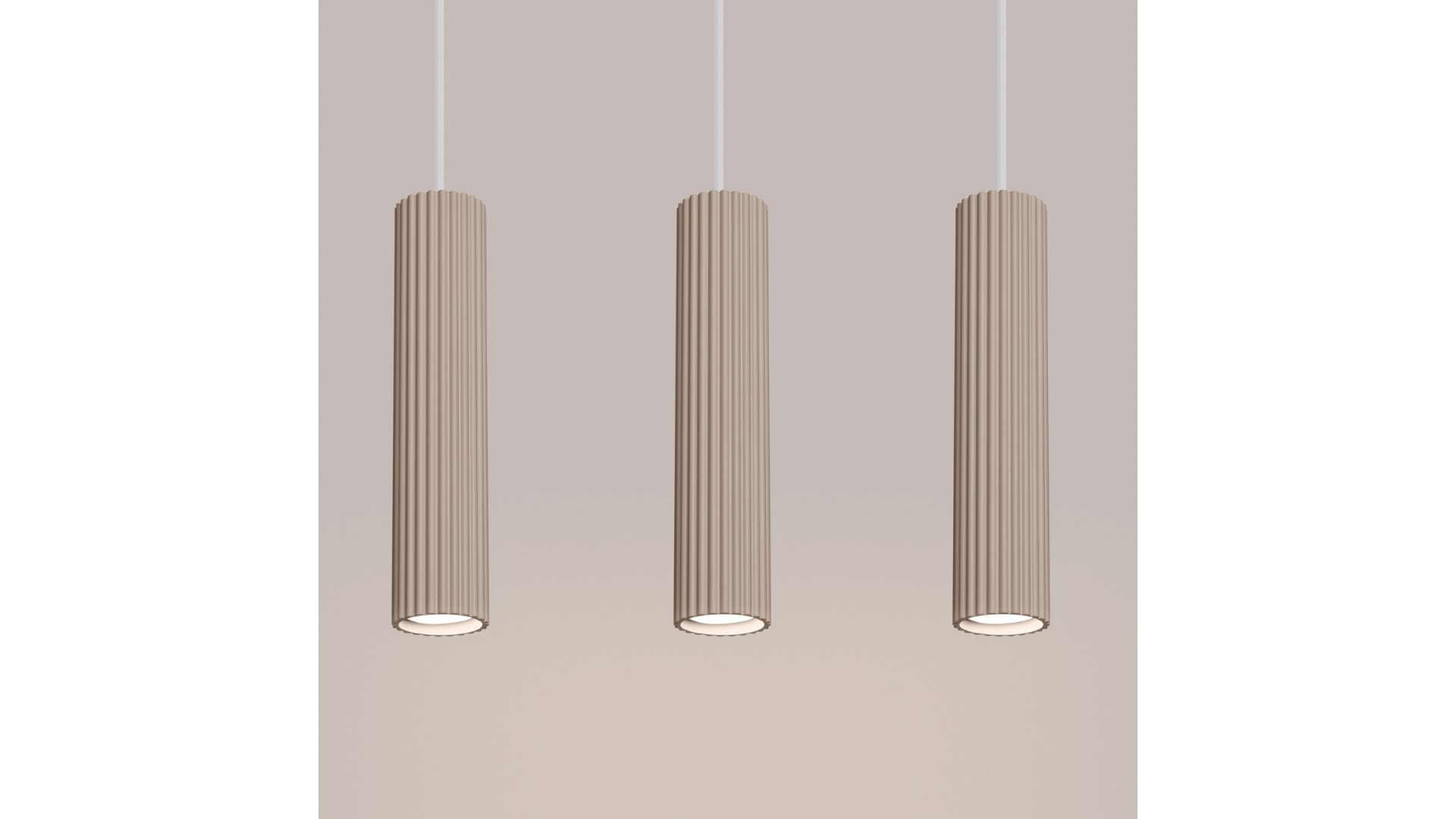 Lampa wisząca KARBON 3L taupe Sollux SL.1774