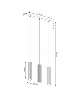 Lampa wisząca KARBON 3L taupe Sollux SL.1774
