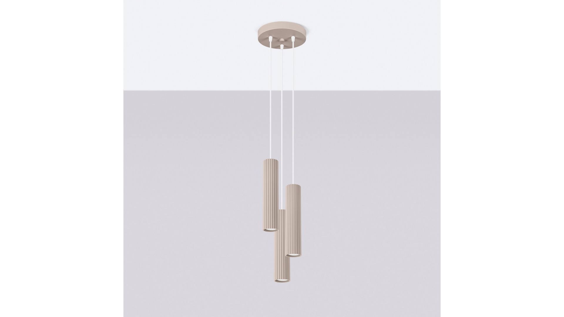 Lampa wisząca KARBON 3P taupe Sollux SL.1775