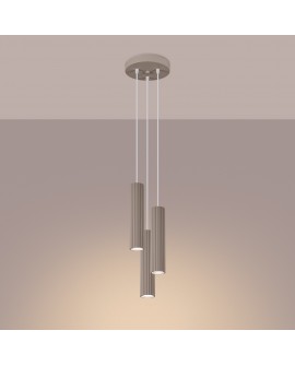 Lampa wisząca KARBON 3P taupe Sollux SL.1775