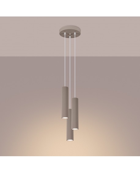 Lampa wisząca KARBON 3P taupe Sollux SL.1775