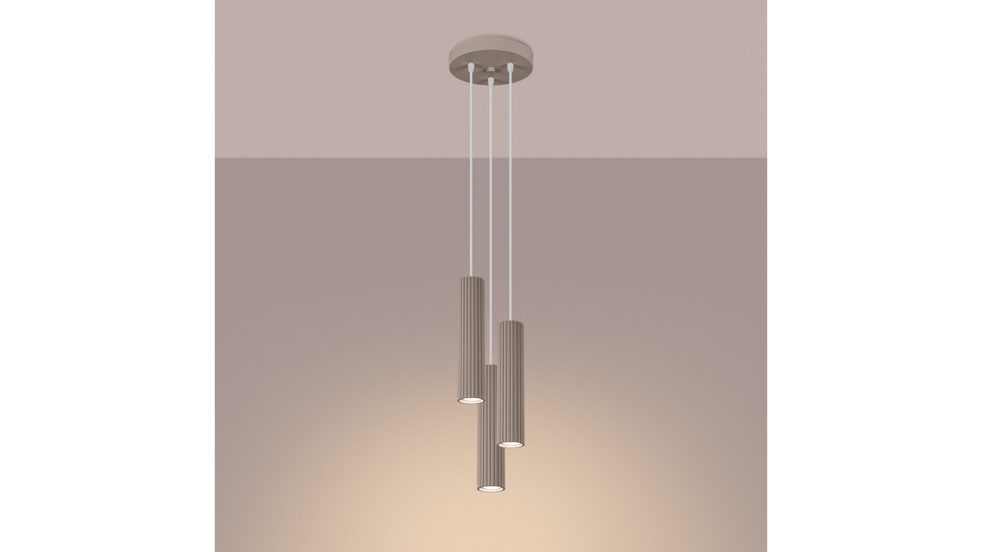 Lampa wisząca KARBON 3P taupe Sollux SL.1775