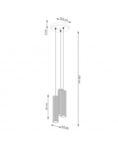 Lampa wisząca KARBON 3P taupe Sollux SL.1775
