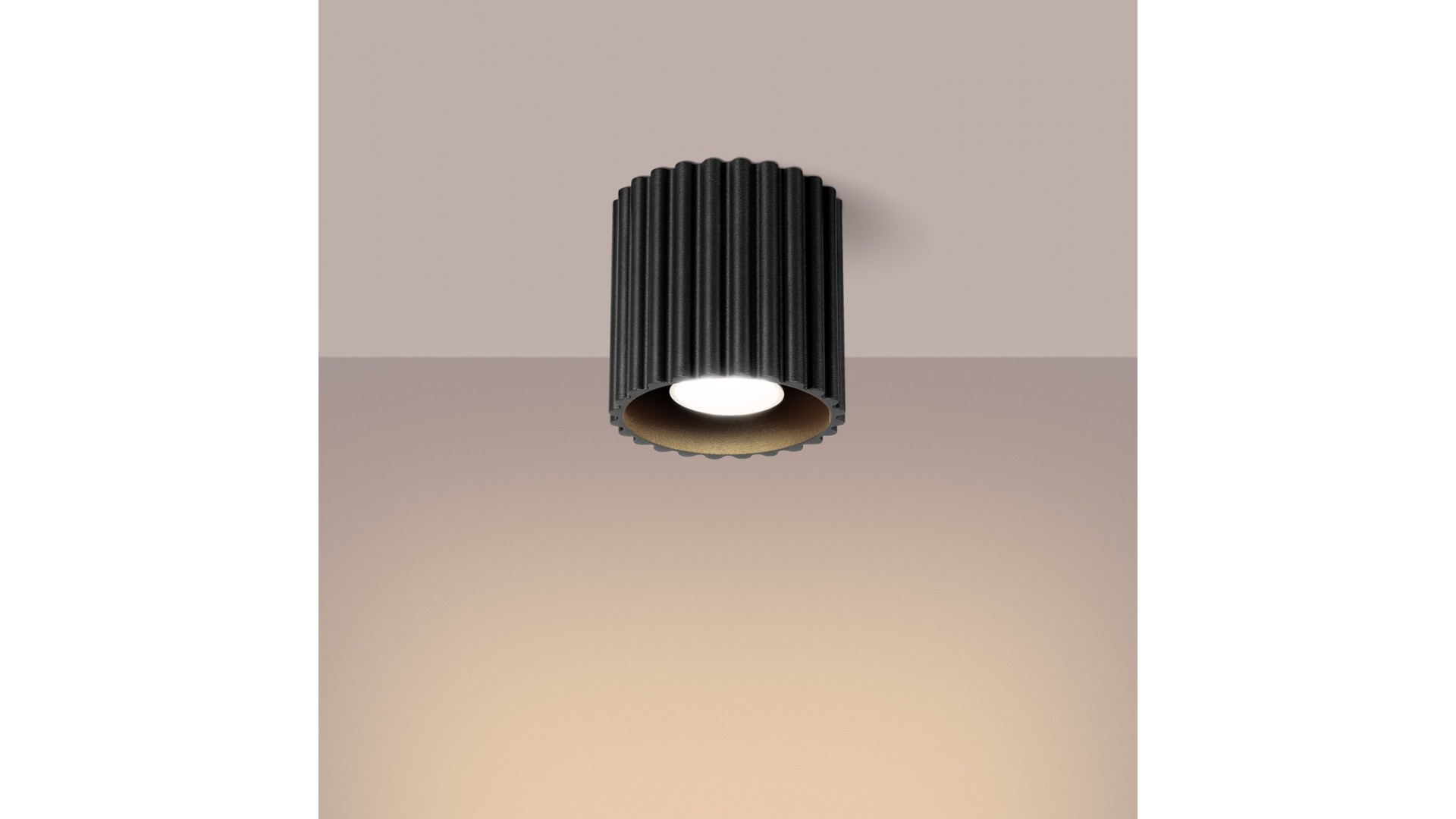 Plafon AURA 1 czarny GU10 Sollux SL.1784