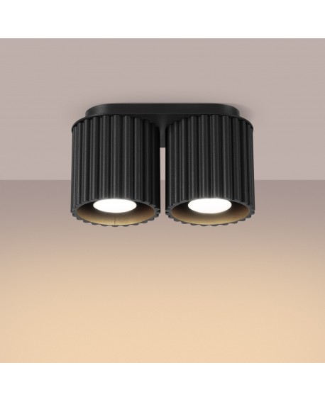 Plafon AURA 2 czarny GU10 Sollux SL.1785