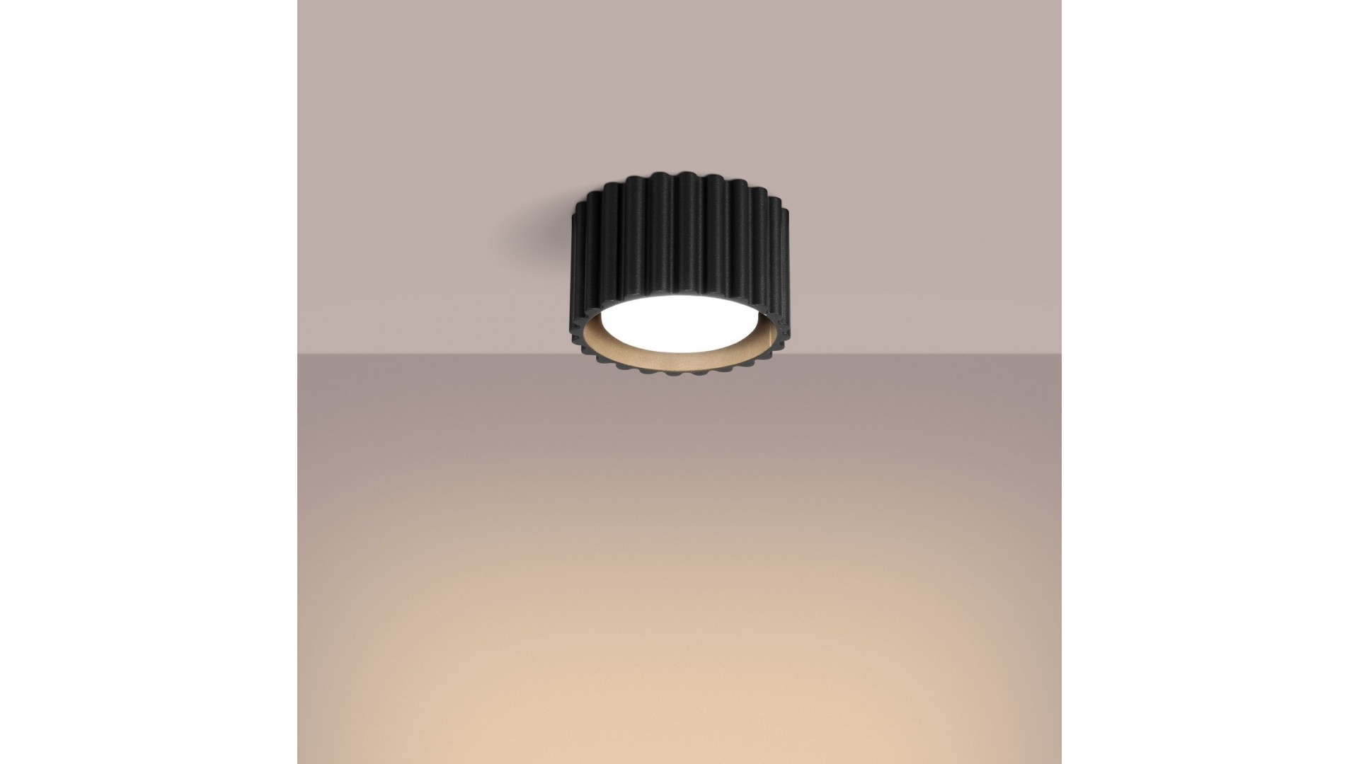 Plafon AURA 1 czarny Gx53 Sollux SL.1787